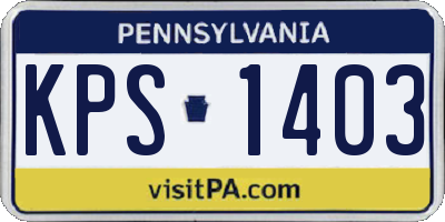 PA license plate KPS1403