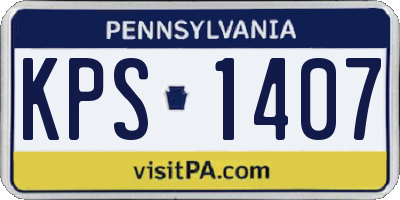 PA license plate KPS1407