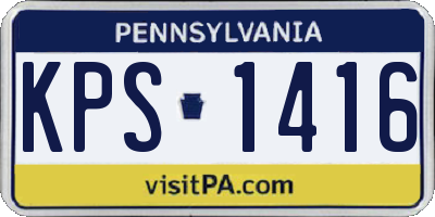 PA license plate KPS1416