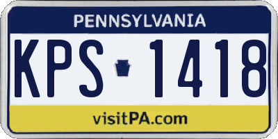 PA license plate KPS1418