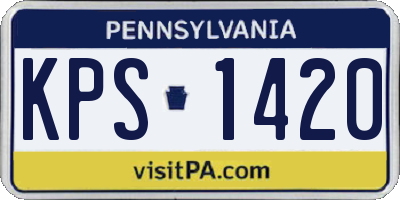 PA license plate KPS1420