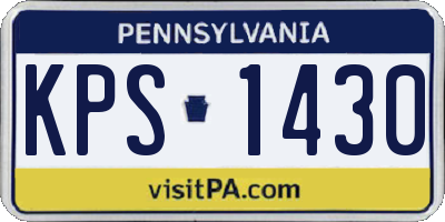 PA license plate KPS1430