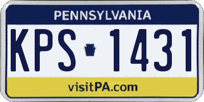 PA license plate KPS1431