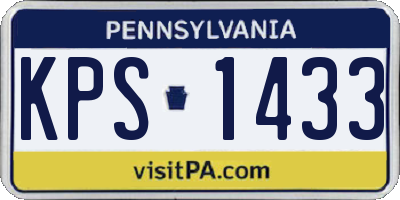 PA license plate KPS1433