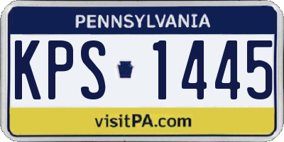 PA license plate KPS1445