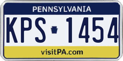 PA license plate KPS1454