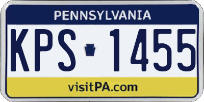 PA license plate KPS1455