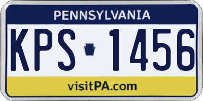 PA license plate KPS1456