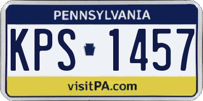 PA license plate KPS1457