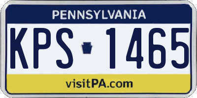 PA license plate KPS1465