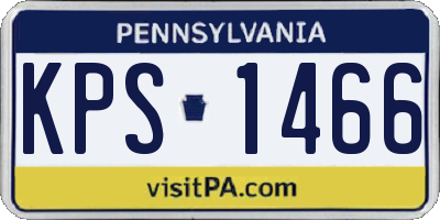 PA license plate KPS1466