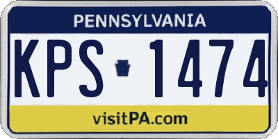 PA license plate KPS1474