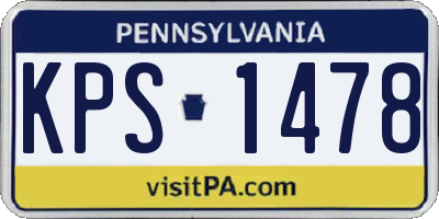PA license plate KPS1478
