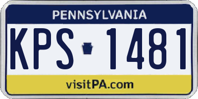 PA license plate KPS1481