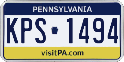 PA license plate KPS1494