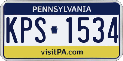 PA license plate KPS1534
