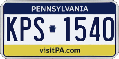 PA license plate KPS1540