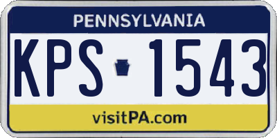 PA license plate KPS1543