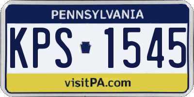 PA license plate KPS1545