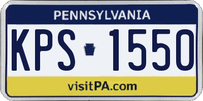PA license plate KPS1550