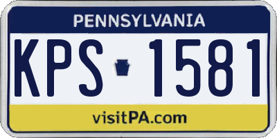 PA license plate KPS1581