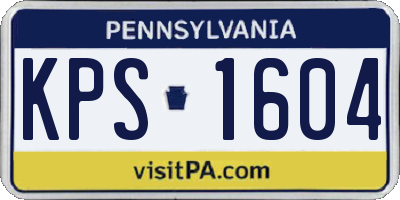 PA license plate KPS1604