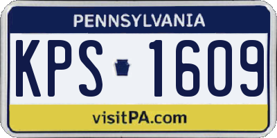 PA license plate KPS1609