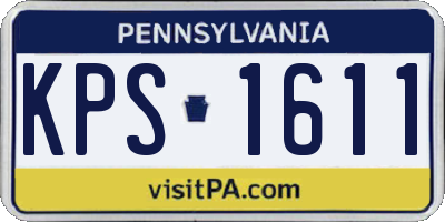 PA license plate KPS1611