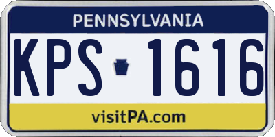 PA license plate KPS1616