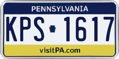PA license plate KPS1617