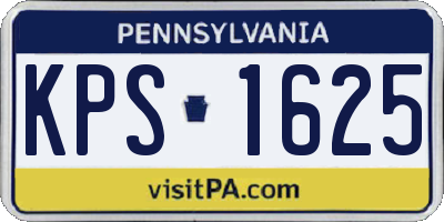 PA license plate KPS1625