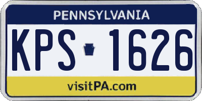 PA license plate KPS1626
