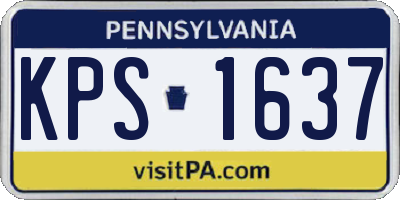 PA license plate KPS1637