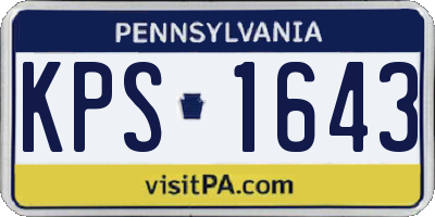 PA license plate KPS1643