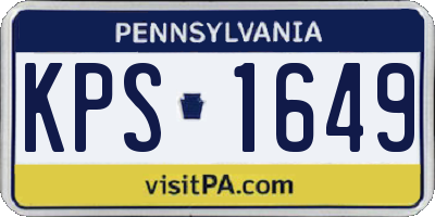 PA license plate KPS1649
