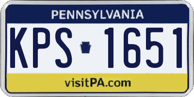 PA license plate KPS1651