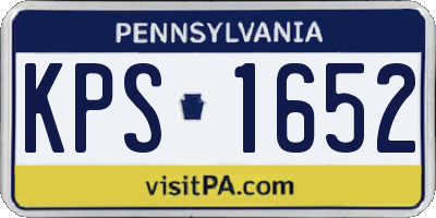 PA license plate KPS1652