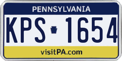 PA license plate KPS1654