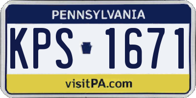 PA license plate KPS1671
