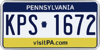 PA license plate KPS1672