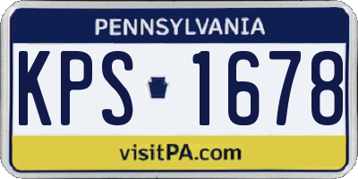 PA license plate KPS1678