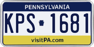 PA license plate KPS1681