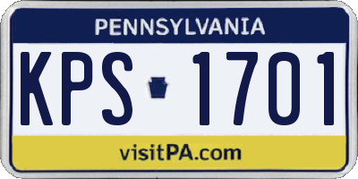 PA license plate KPS1701