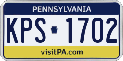 PA license plate KPS1702