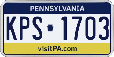 PA license plate KPS1703