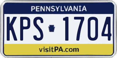 PA license plate KPS1704