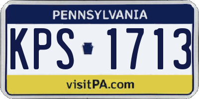 PA license plate KPS1713