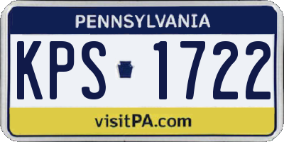PA license plate KPS1722
