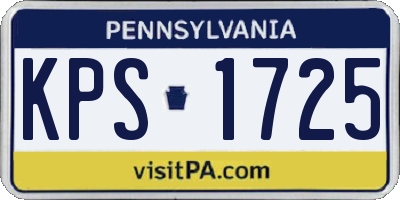 PA license plate KPS1725