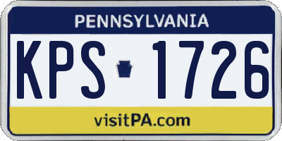 PA license plate KPS1726